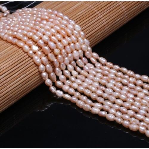 Natural freshwater pearl beads Purple / Pink / white (Grade A) Rice shape Sold in packs 36CM 4-5mm