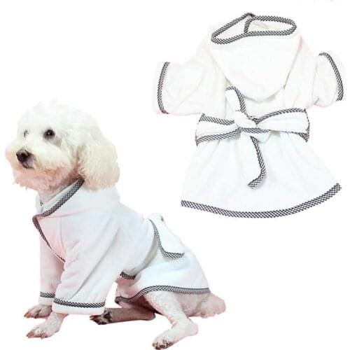 New Pet Robe Cat Dog Warm Pajamas Absorbent Quick-drying Bath Bathrobe Pet Home Winter Coat Puppy Jumpsuit Dogs Sleepingwear