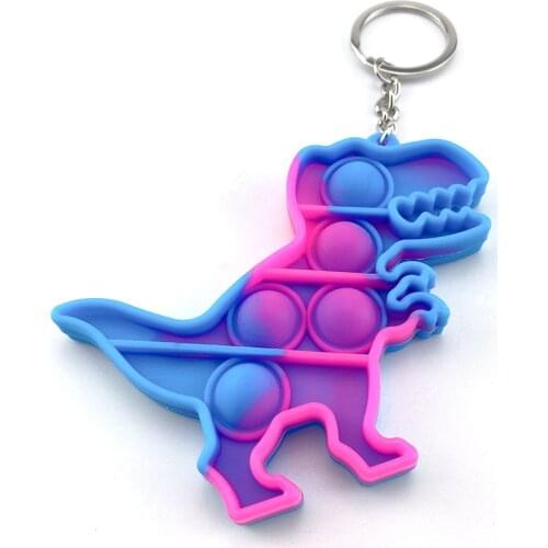 Fidget Sensory Toy Mini Poppet Push Bubble Figet Simple Dimple Toy Keychain Ring Anti-stress Board Autism Educational Toy