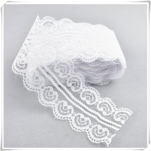 Beautiful New 10yards African lace fabric White lace Ribbon 45MM DIY french lace fabric childrens clothing crafts/womens wear
