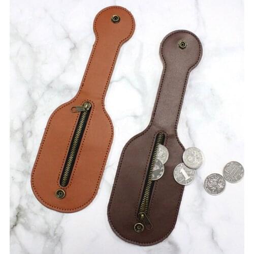 Mini Coin Purse PU Leather Racket Snap Big Capacity Belt Self Defense Multi-Tool Storage Bag