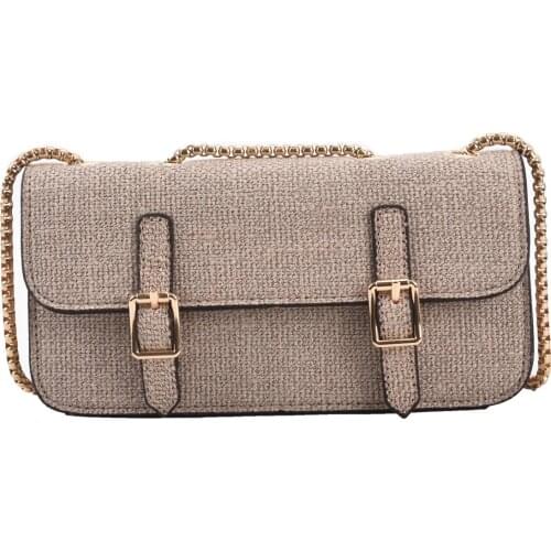 Fashion designer Shoulder Bags Retro Casual Women Totes crossbody bags Female Linen Solid Color Chain Handbag for Women 2021