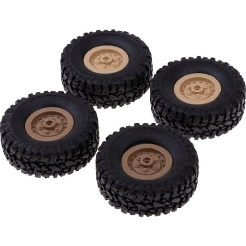 4 Pieces Rubber Tire Rim Tire Set for 1/16 RC Car Monster Truck