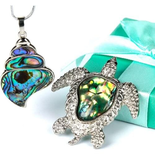 1PC Natural shellfish pendant turtles and conches reflect colorful light nordic crystal stone meditation holiday party DIY gift