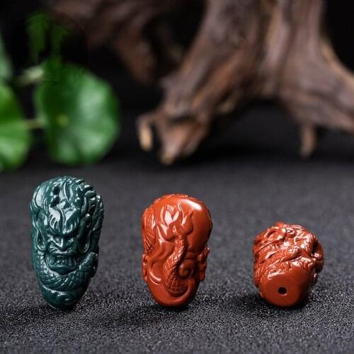 Natural Alxa Stone Bead Dragon Head Single Stones Separated Beads Accessories for DIY Bracelets Necklace Healing Amulet