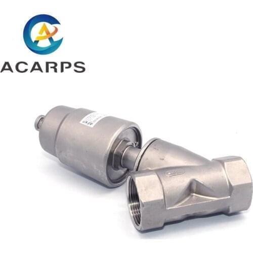 2.5" Stainless steel pneumatic seat valve DN65 female BSP thread Y type high temperature steam Angle seat valve