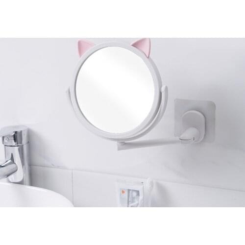 360 Rotation Stretch Wall Hanging Mirror Fogless Suction Cup Shower Shave Make Up Fog Free Mirror