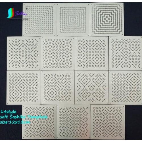 Size 12x12cm Creative Persimmon Cross Composite Soft Template DIY Tea Cup Pad Skirt Lace Border Embroidery Tool Sashiko Template