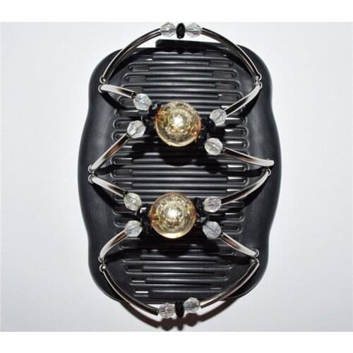 Silver black yellow beads girls women lady wedding pary best gift magic comb 1 pcs /lot