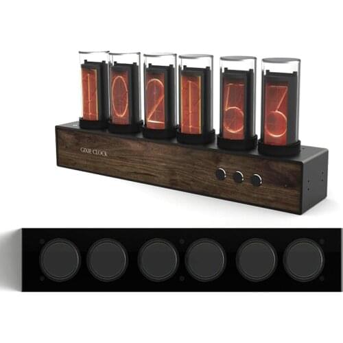 Glow tube clock Metal retro full color LED color changing creative clock Gixie clock
