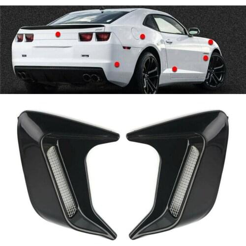 2PCS Universal Car Decorative Side Vent Air Flow Mudguard Fender Intake Mesh Grill Stickers Black Auto Modification Accessories