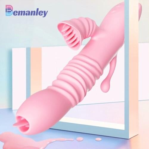 Tongue Licking Retractable Vibrator Anal Stimulation Female Masturbator Oral Sex Womens Masturbation Adult Products Sex Toys