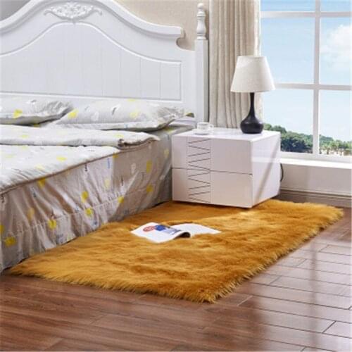 High quality White Plush Carpet Imitation Australian Sheepskin Thicken Childrens Bedroom blanket Mats Bay Window cushions