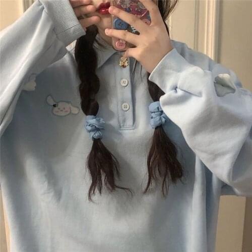Japanese Kawaii Soft Sister Sweatshirt Red Womens Design Loose Loose Hedging Lazy 2021 New Spring and Autumn Girl Sweatshirt