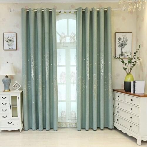 Tree Jacquard Curtain Modern Cotton Linen Tree Curtains for Bedroom Living Room blackout curtains