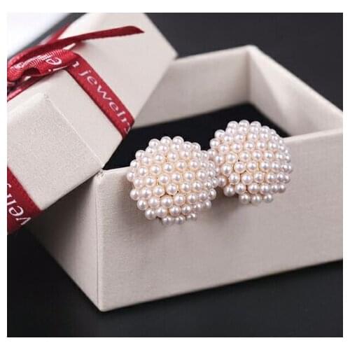 NEW Simple Pearl Clip On Earrings Charm Pendant Simulated Pearl Geometric No Pierced For Women Wedding jewelry