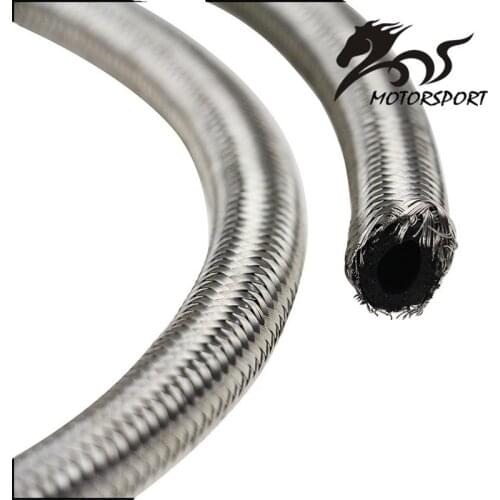 1M AN4-AN12 Stainless Steel Universal Oil Hose End Fuel Hose Double Braided Fuel Line Turbo Oil Cooler Hose