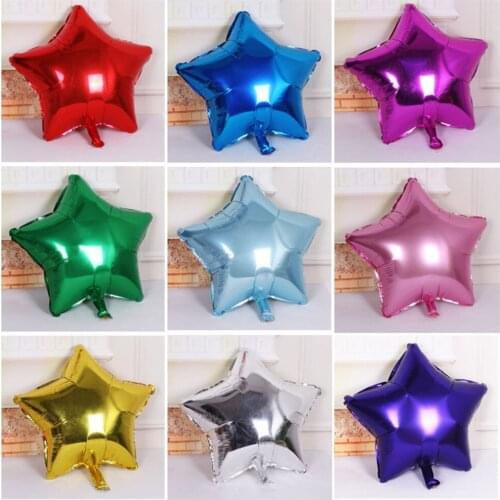 10inch 5Pcs Helium Foil Balloon Five-Point star Wedding Ball aluminum Balloons Inflatable Birthday toy Party Decoration
