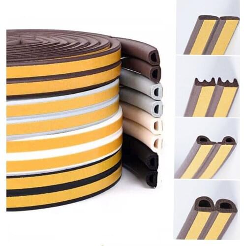 10meters Door and window seals window seams door frame anti-collision strip self-adhesive for Windows Foam Seal Strip Soundproof