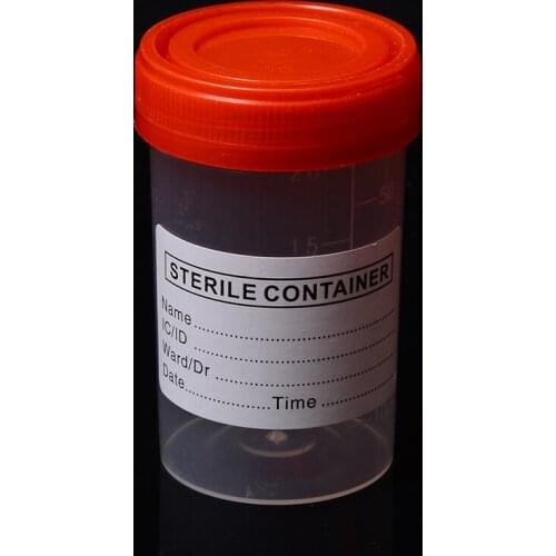 10Pcs Sample Cup 60ml Specimen Container Sterile Container Cap Plastic Hospital Urine Collection Sample Bottle for Laboratory