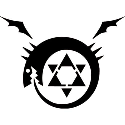 14cm*10.6cm Fullmetal Alchemist Homunculus Anime Vinyl Car Sticker Black/Silver S3-4626