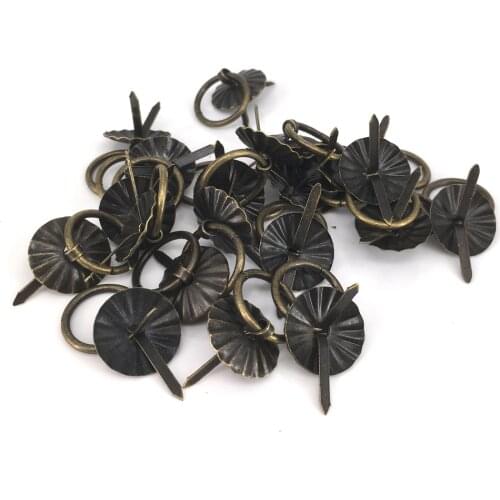 30PCS 19mm Antique Cabinet Pull Handles Ring Knobs Jewelry Wood Box Case Chest Handle Pull