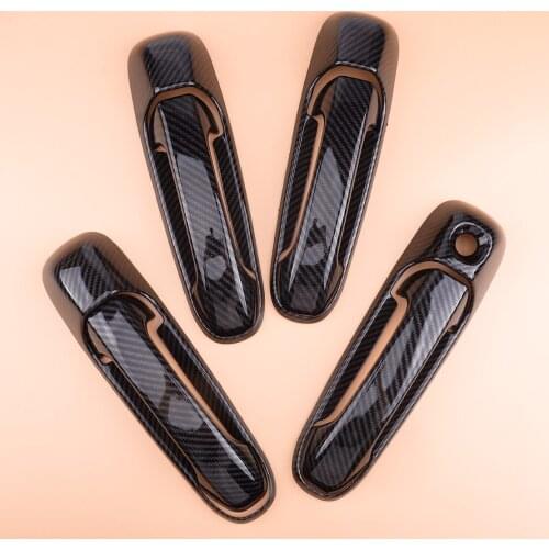 4set/8pcs Carbon Fiber Texture ABS Door Handle Cover fit for Jeep Grand Cherokee WJ 1999-2004 More Vehicle w/o Smart KH & PSG KH