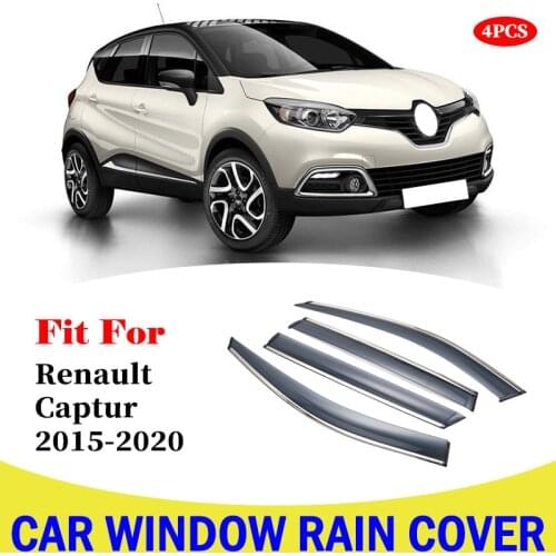 4pcs For Renault Captur 2015-2020 Car Window Sun Rain Shade Visors Shield Shelter Protector Cover Trim Frame Car Accessories