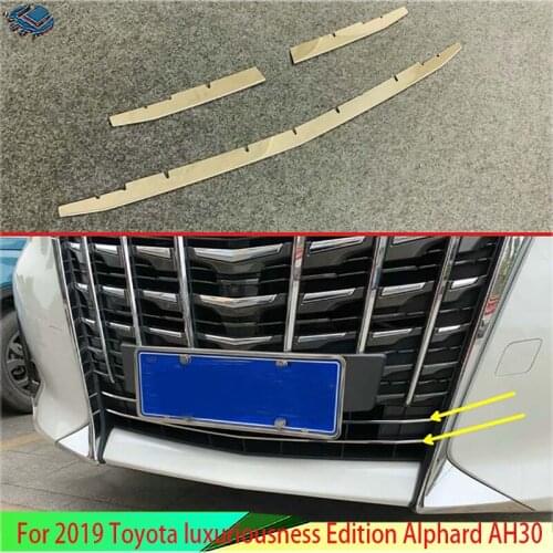 For 2019 Toyota luxuriousness Edition Alphard AH30 Stainless Steel Front Grille Accent Cover Lower Mesh Trim