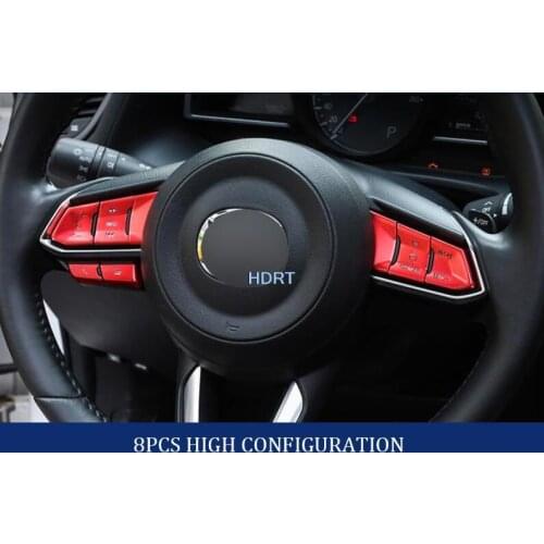 Car Styling Steering Wheel Button Covers Trim Stickers for Mazda CX-5 CX5 CX-8 CX8 2018 2019 Axela Low or High Configuration