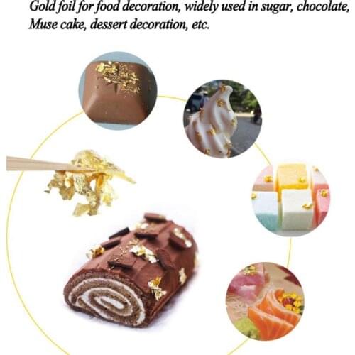 Food Decorative Paper Gold Foil Paper Household Art Craft Paper Sugar Chocolate Cake Dessert Gilding DIY Craft Decoration TSLM2