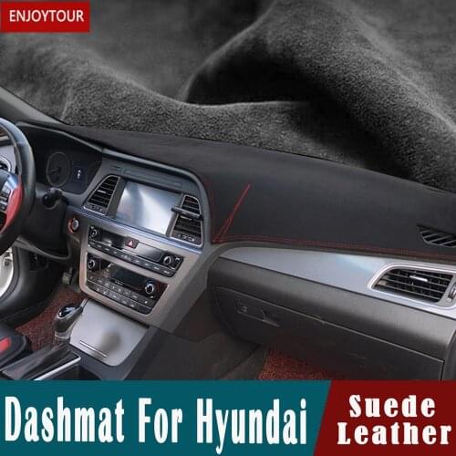 For Hyundai Verna grand i10 Kona Veloster Xcent H-1 Starex Genesis Coupe AZERA Suede Leather Dashmat Dashboard Cover Pad Carpet