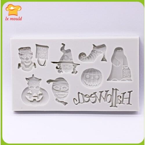 Halloween Theme Fondant cake mold cookies chocolate decoration Baking Mould Tool