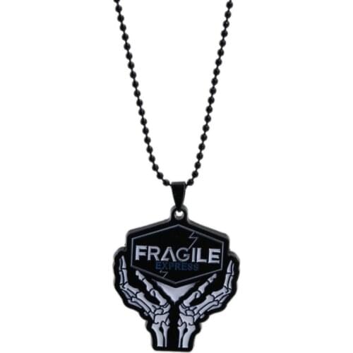HSIC New Game Death Stranding Necklace Black Metal Pendant Necklace Black Beads Chains Necklace Women Men Jewelry Colar HC13130