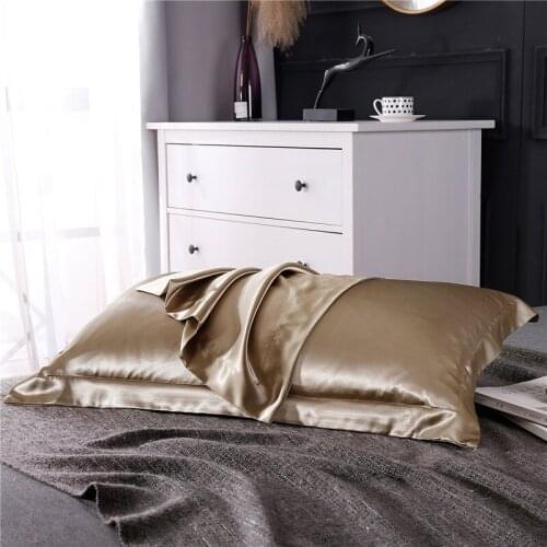 Simulation Satin Silk Pillowcase Solid Color Luxury Silk Smooth Pillow Covers Decorative Pillows Cushion Covers For Adult 1/2pcs