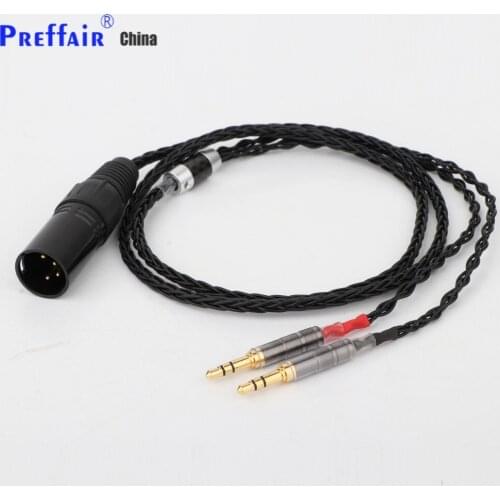 Preffair HC010 2x3.5mm HIFI 4-pin XLR Male Balanced Headphone Upgrade Cable for Sundara Aventho focal elegia t1 t5p D7200 D