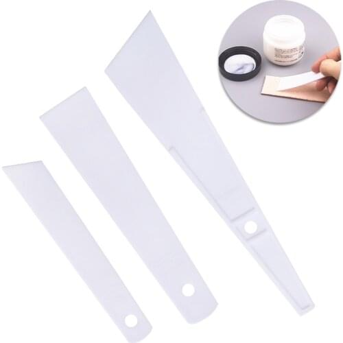 Nonvor 20mm 30mm 40mm White Plastic Gumming Board Smear Glue Scraper Handmade Carving Stitching Sewing Leather craft Tools