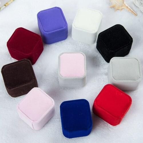 Hot 1PC Squre Velvet Jewelry Gift Boxes Earrings Ring Box Jewelry Display Case Wedding rings Jewelry Box