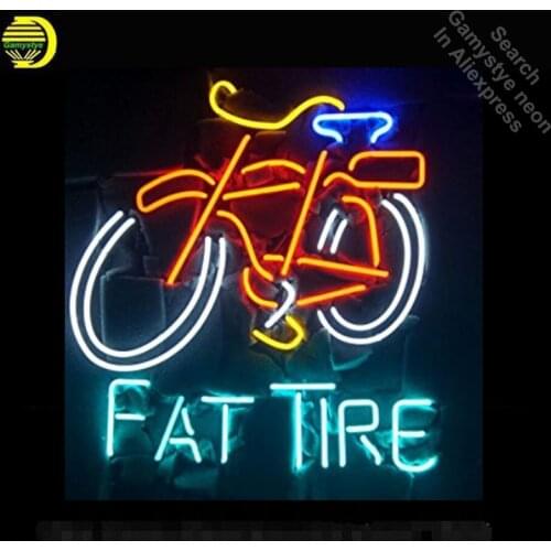 Fat tire neon Sign Bike neon Real Glass Tube neon lights Recreation Windows Professiona Iconic Sign Advertise neon sign board