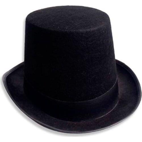2021 New Men Women Retro Magician Black Jazz Halloween Felt Top Hat DIY Steampunk Masquerade Dress Up Party Cosplay Costume