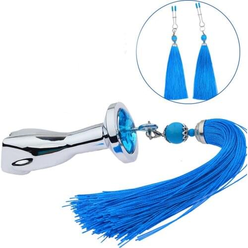 New Arrival Metal Anal Plug Nipple Clamp/Clip With Tassel Sex Toys For Women Mini Hand Fist Butt Plug Anus Female Anal Toys