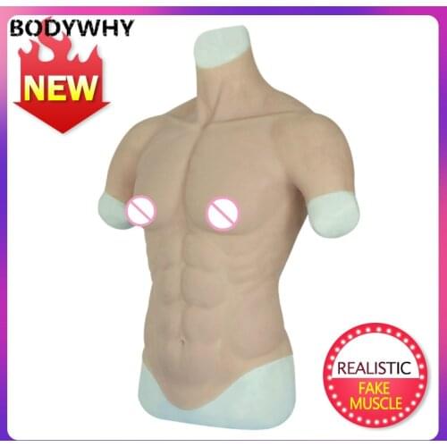 New Male Realistic Fake Abdominal Muscles Abdominal Strong and Realistic Silicone Artificial Simulation Man Fake Chest Muscles