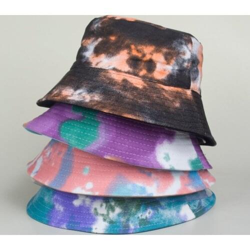 Tie-Dye Graffiti Fisherman Hat Gradual Change Two-Sided Basin Hat Street Cross Border Travel Sunscreen Visor Hat