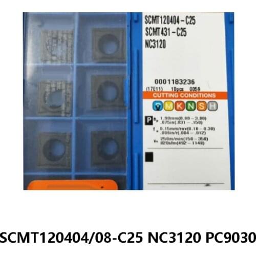 Carbide Inserts for Steel SCMT 120404 SCMT120404-C25 SCMT120408-C25 PC9030 NC3120 Turning Tools Lathe Cutter Original CNC