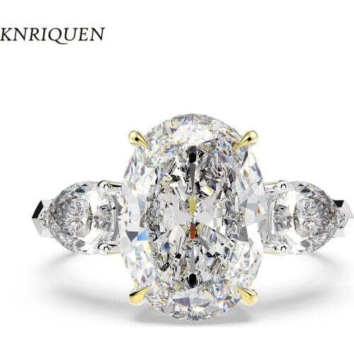 Vintage 925 Sterling Silver 10*14mm 10 Carat Pink Crystal Aquamarine Topaz Diamonds Wedding Rings Anniversary Gift for Women