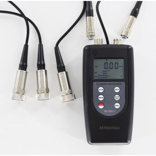 VM-6380-3 3D Vibration Tester 3 Channels Vibrometer With 3 Piezoelectric Transducers Analyzer
