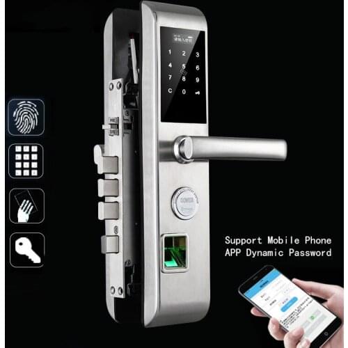 Password / Key / Card 4 in 1 Lock Electronic Smart Door Locks For Home Office Fingerprint Door Lock Digital Fingerprint