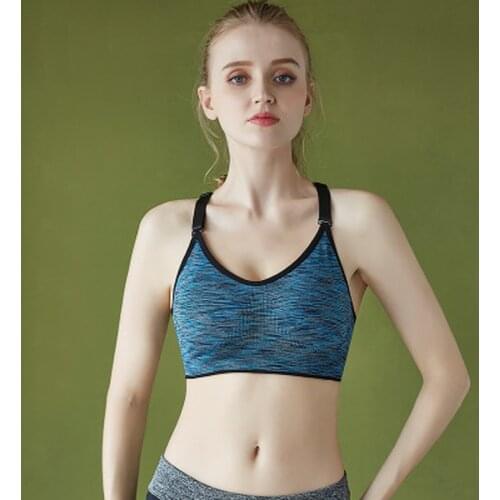 Women Sports Bra Adjustable Spaghetti Strap Padded Top for Fitness Running Gym Athletic Seamless Yoga Sports Bra Top Large Size