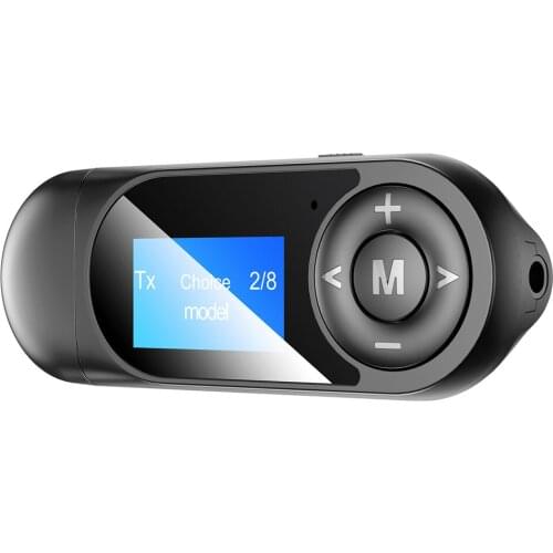 LCD USB Bluetooth 5.0 Adapter 3.5mm Jack Stereo Audio Receiver and Transmitter Integrated Machine Adapter Hand-free Call