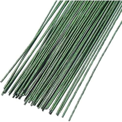 12pcs/lot Green 60cm Iron Wire Plastic Florist Stub Stems Floral Wire Wedding Bridal Bouquet Craft Decor